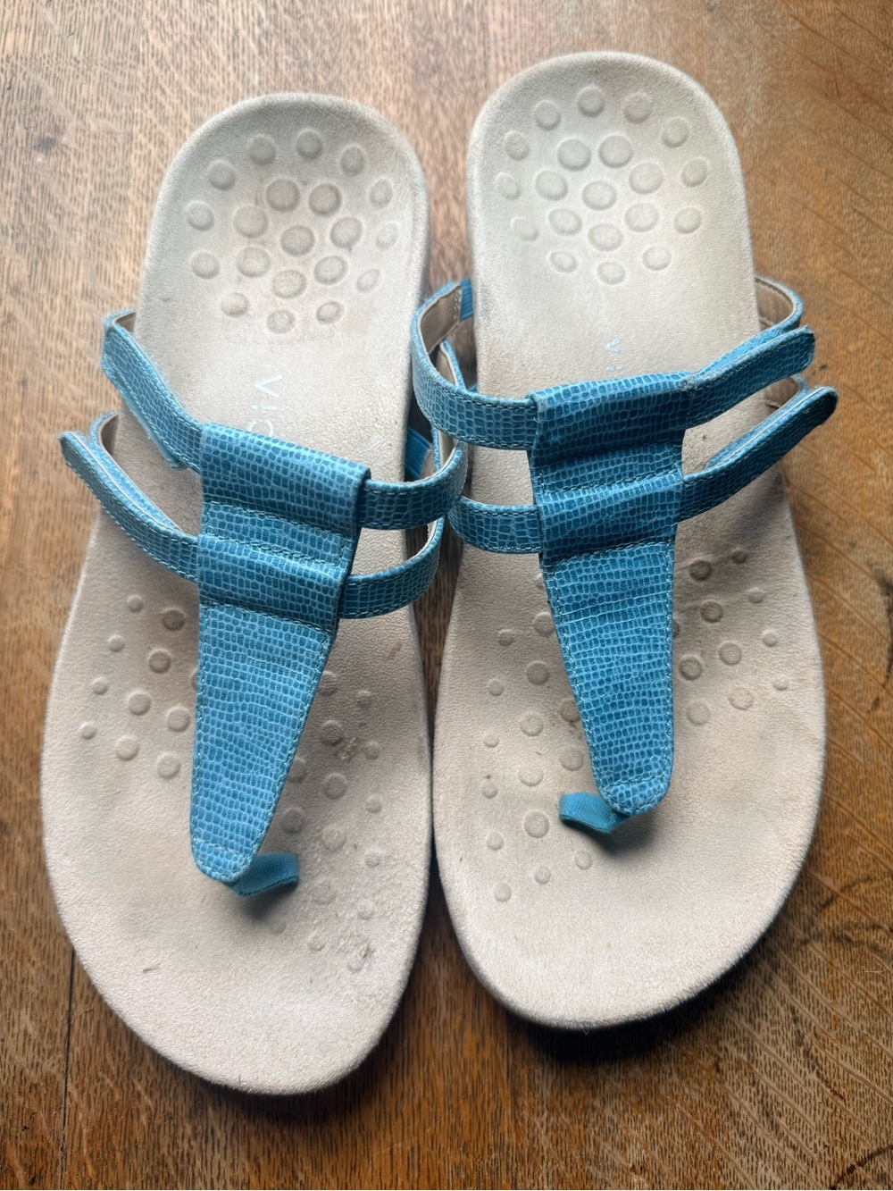 Vionic Blue Strap Toe-Post Sandals